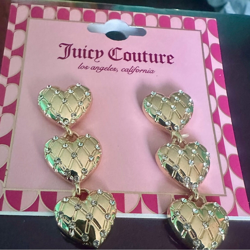 Juicy Couture Gold Heart Drop Earrings